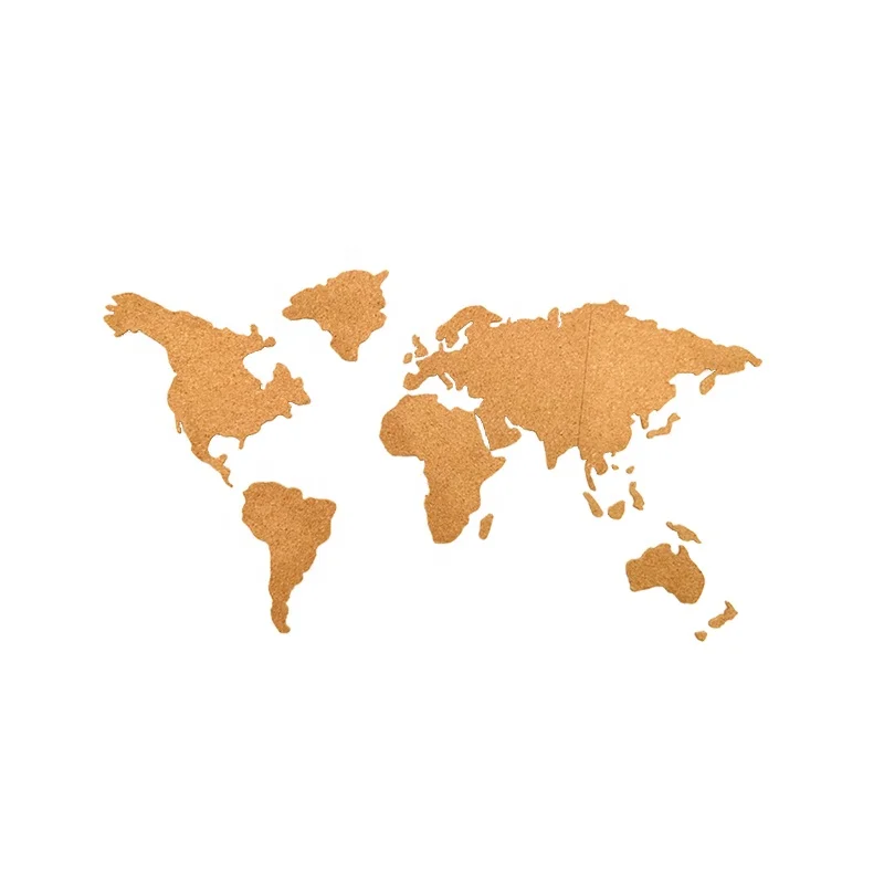 Карта мира, пробка без рамы с сверхпрочной самоклеющейся подложкой для настенного бюллетара