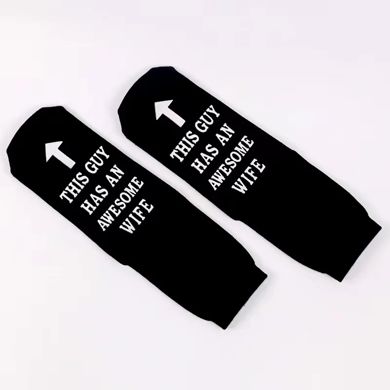This Guy Has an Awesome Wife Funny Cotton Socks with Non-Slip  Casual Spring Socks for men