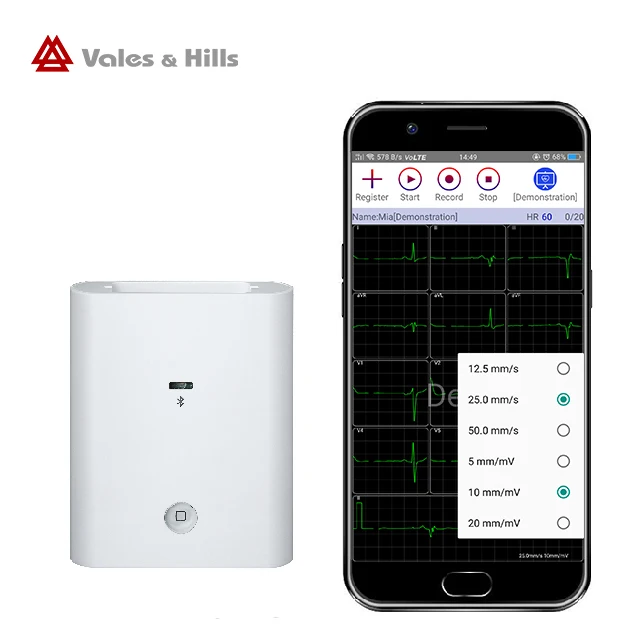Vale & Hills iCV200 беспроводной карманный 12 kanal Монитор Сердца Портативный ekg android