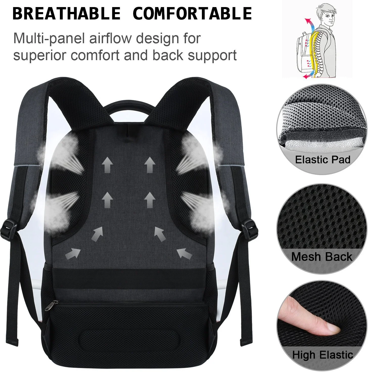 Travel Backpack With Usb Charging Port Polyester Boy Girl Computer Business Hiking Backpack Bags Men WomenOutdoor Sport Rucksack