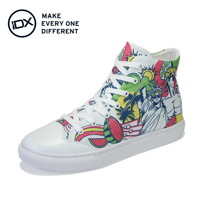 
IDX Hot Sale High Top Flower Printed Casual For women Canvas Shoes Sneakers 