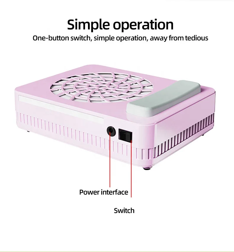 Professional Customized Powerful 48W Fan Nail Dust Collector Low Noise Nail Vacuum Nail Duster for Salon and Home Use