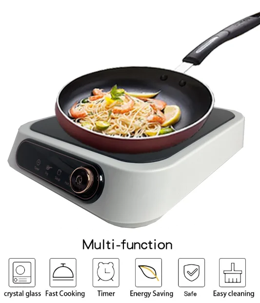 Factory Direct Sales 2200W Knob Touch Soup Hot Pot Barbecue Tea Coffee Multi-functional square Infrared Cooker