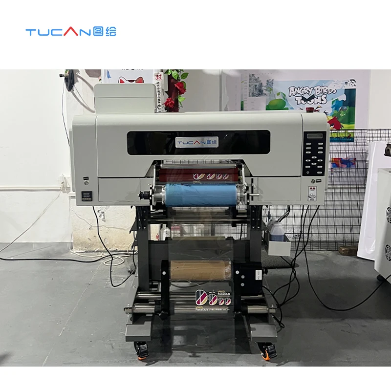 High speed 30cm A3 print with laminate wrap film sticker UV DTF printer cup wrap with i3200 print head optional xp600 i1600 60cm