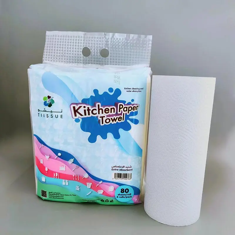 Kitchen Paper towel Rolling Antibacterial 2 PLY Strong Oil Absorption Kitchen Roll Tissues