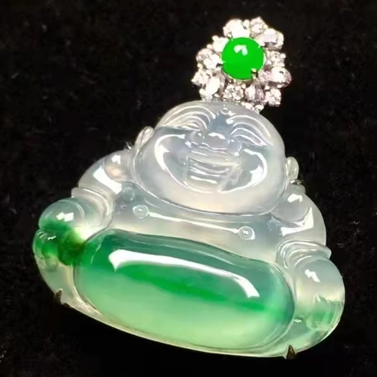 SGARIT brand Buddha Shape jade pendant gift party jewelry 18k white gold natural jade pendant jade jewelry for women and men