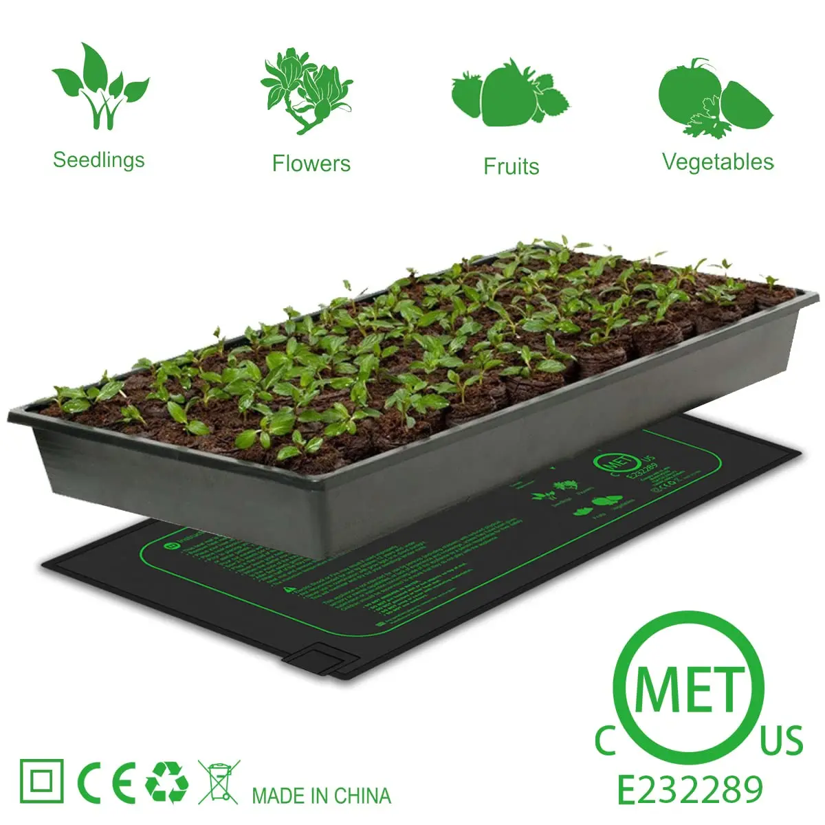 Seed Starting Waterproof Heating Pad Indoor Plants Germination Seedling Heat Mat