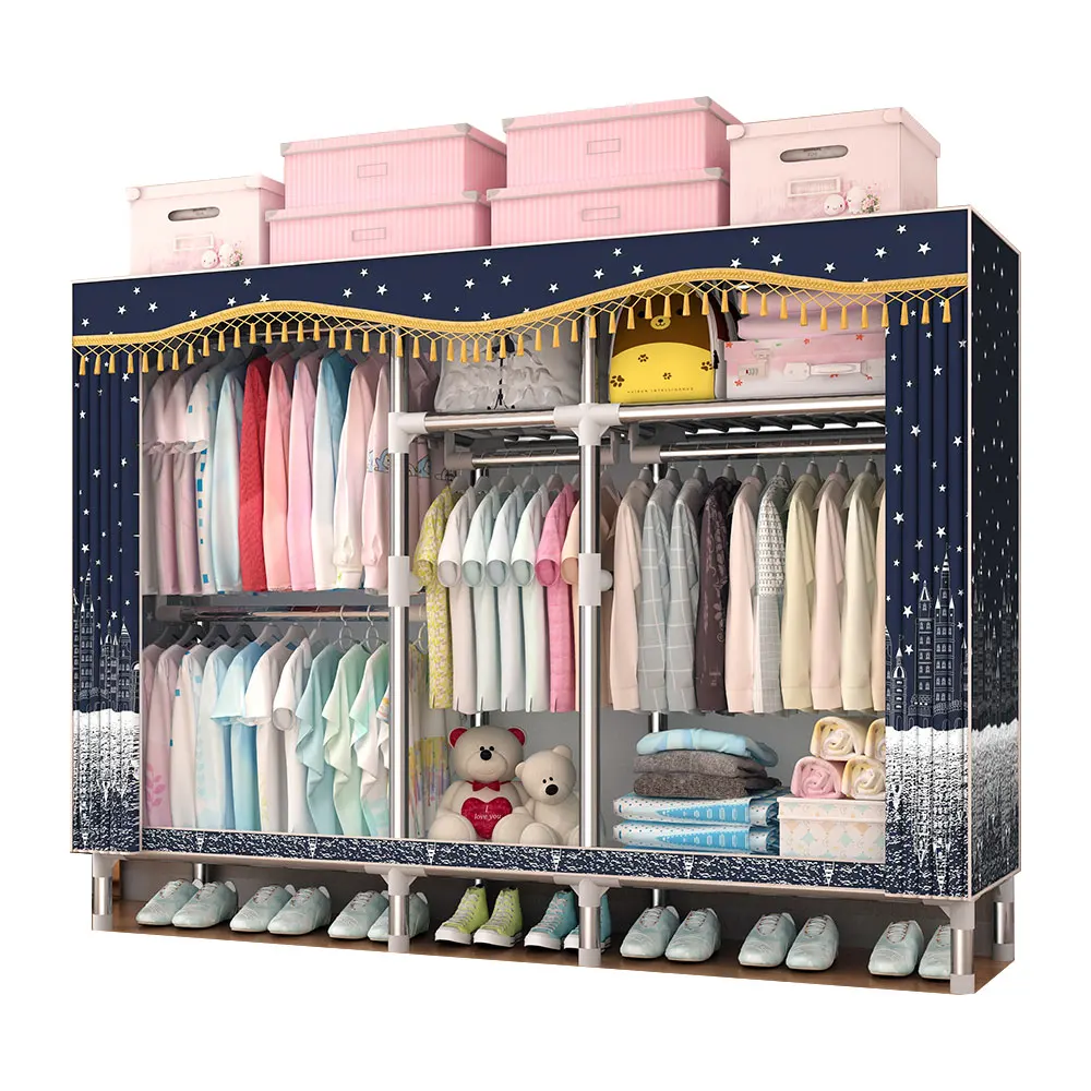 25 мм, оцинкованная стальная труба, ширина 168 см, шкаф для хранения одежды, портативный шкаф, полки