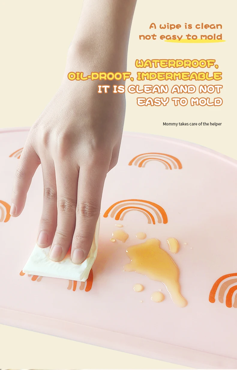 Environment-friendly multi-functional place mat baby feeding table mat food-grade material anti-dirty silicone place mat