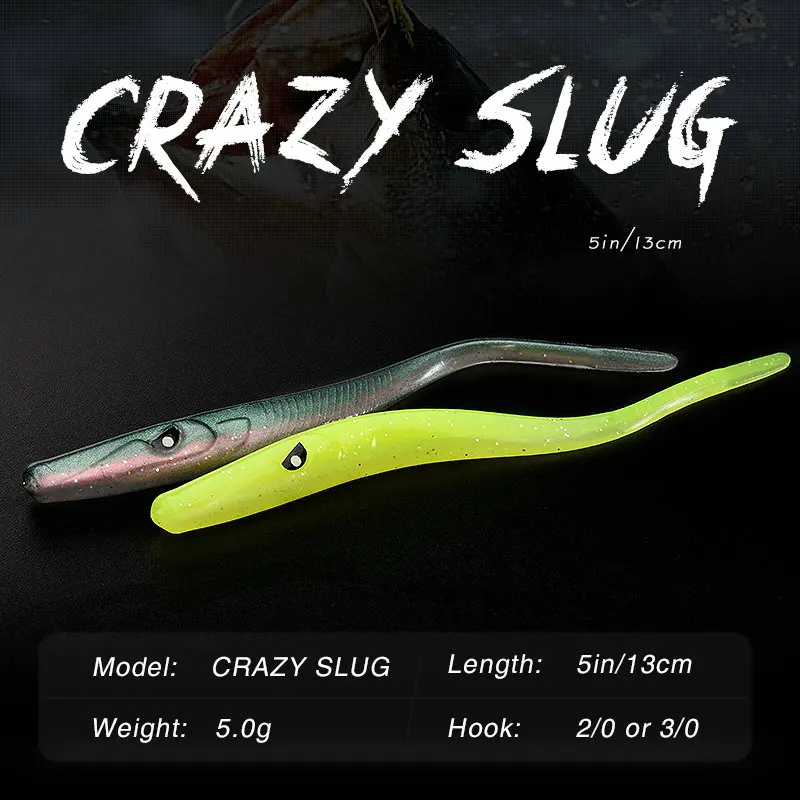ALLBLUE CRAZY SLUG Seabass искусственная приманка силиконовый червь Мягкая для рыбалки