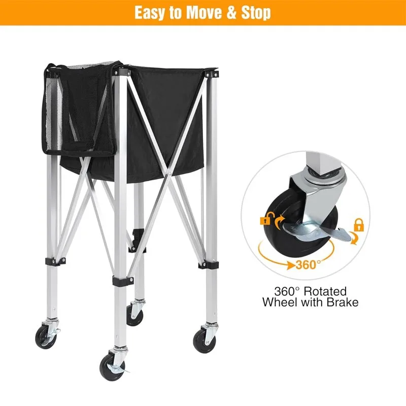 pick up basket tennis ball cart with Wheels foldable tennis ball hopper wholesale