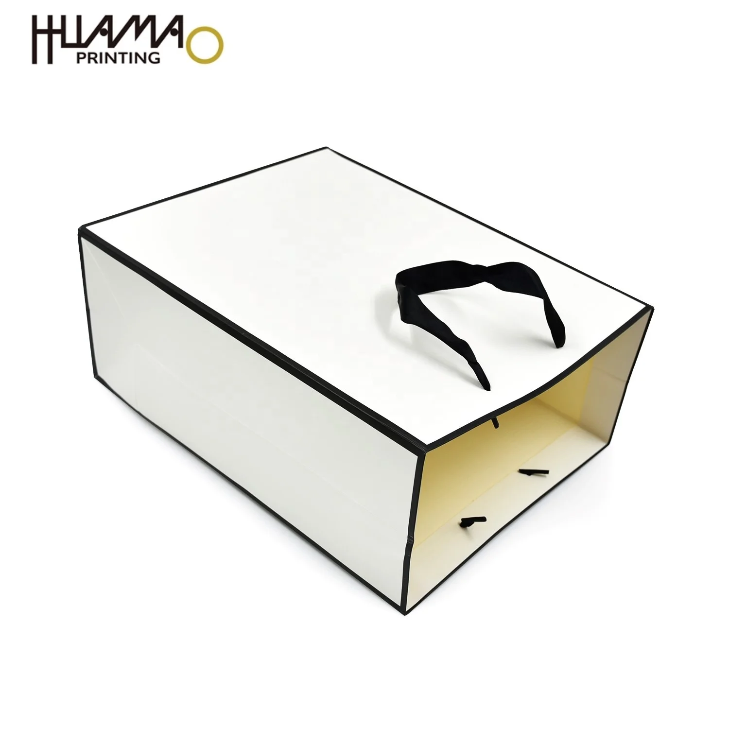 China Supplier Custom Logo Printed Paper Gift Bag White Clothes Shopping Bag Ribbon Handle Paper Gift Shopping Bag