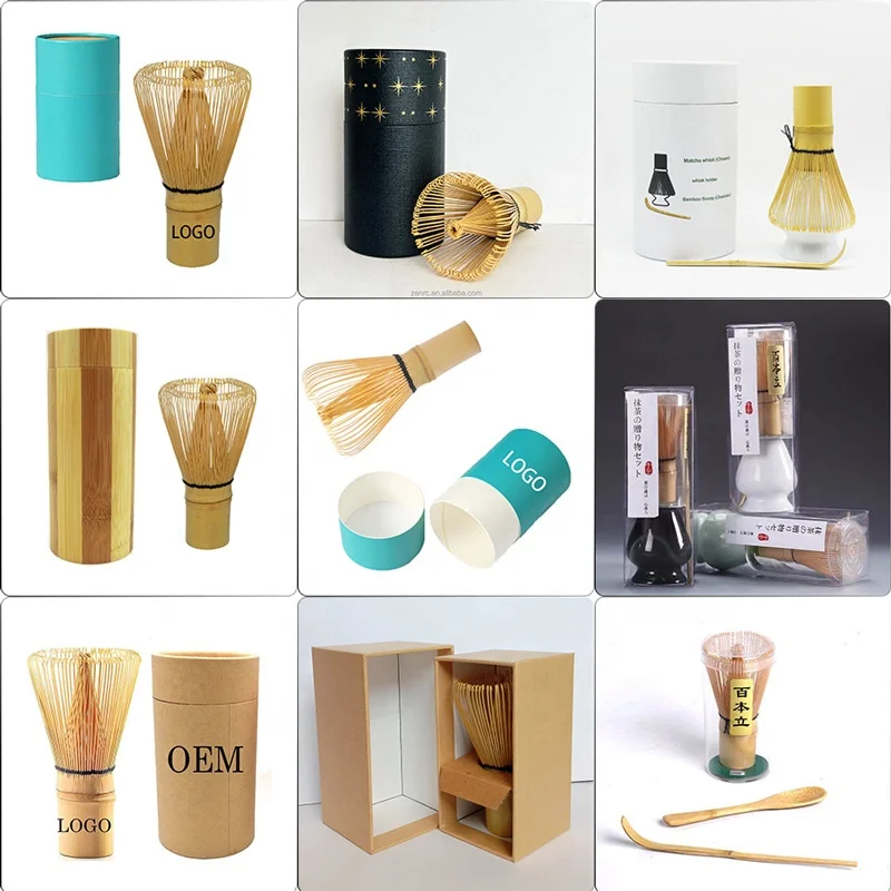 Новейшая натуральная кисть для смешивания маття порошок зеленого чая бамбуковый венчик с логотипом упаковки