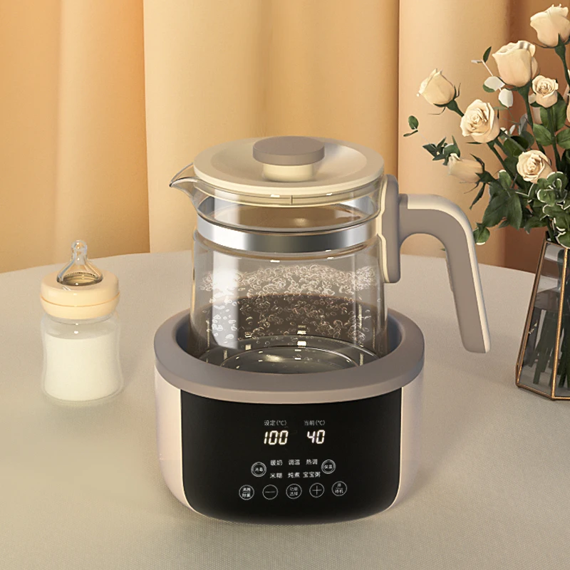 Smart Thermostat Heating Plate Electric Kettle Baby Water Heater Stainless Steel Portable Glass Digital Settings 1.4 Liter
