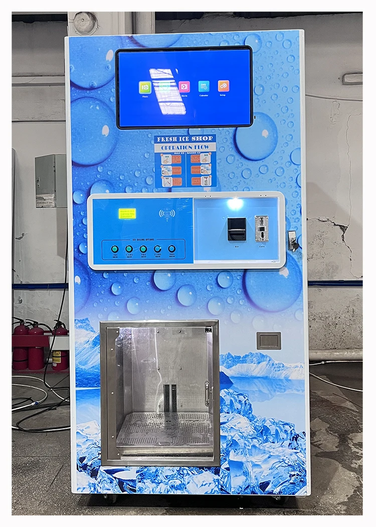 China Direct Factory Outdoor Commercial Automatic Self-Service Bagged Cube Ice Vending Machine with Auto Bagging