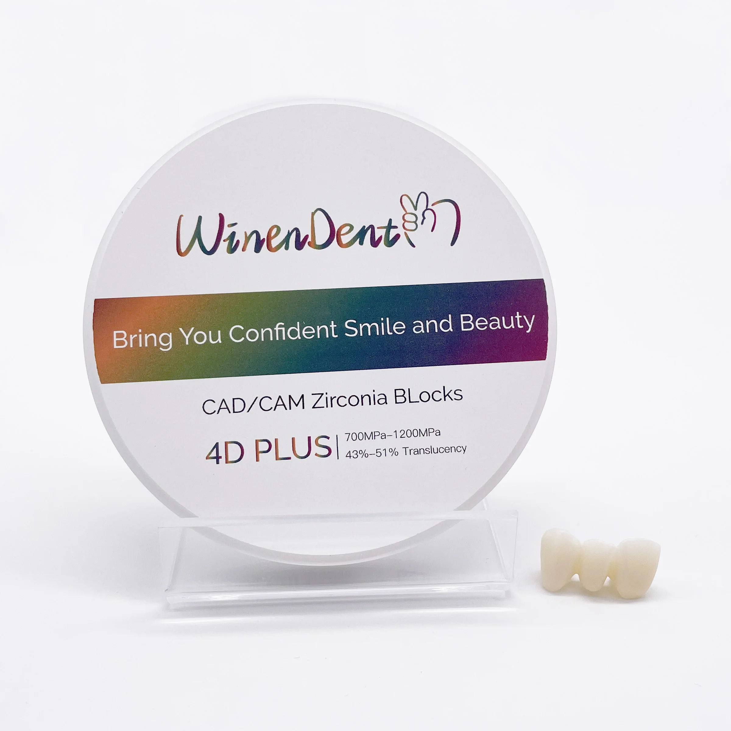 4D-Plus 98mm 22mm cad cam milling machine material high translucency zirconia block for implant