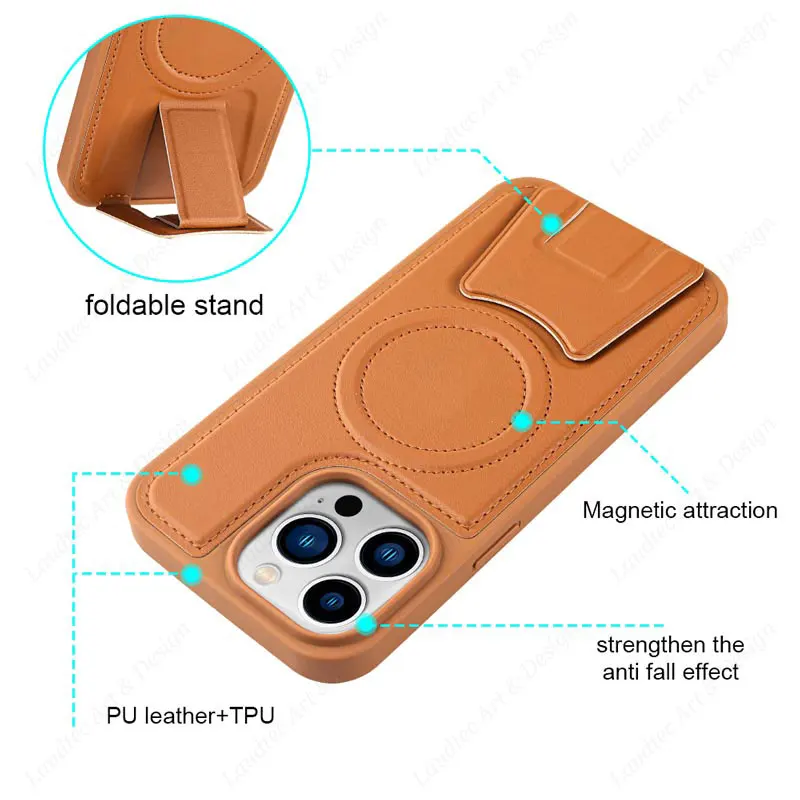 Laudtec SJK004 Matte Flip Cover Wallet Kickstand Case Leather Mobile Phone Cases For Iphone 15 14 13 12 11 10 8 7 Plus Pro Max