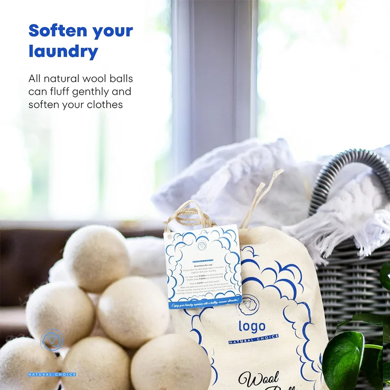 Wool Dryer Balls Natural Fabric Softener Reusable Reduces Static and Wrinkles Saves Drying Time Alternative to Dryer Sheets