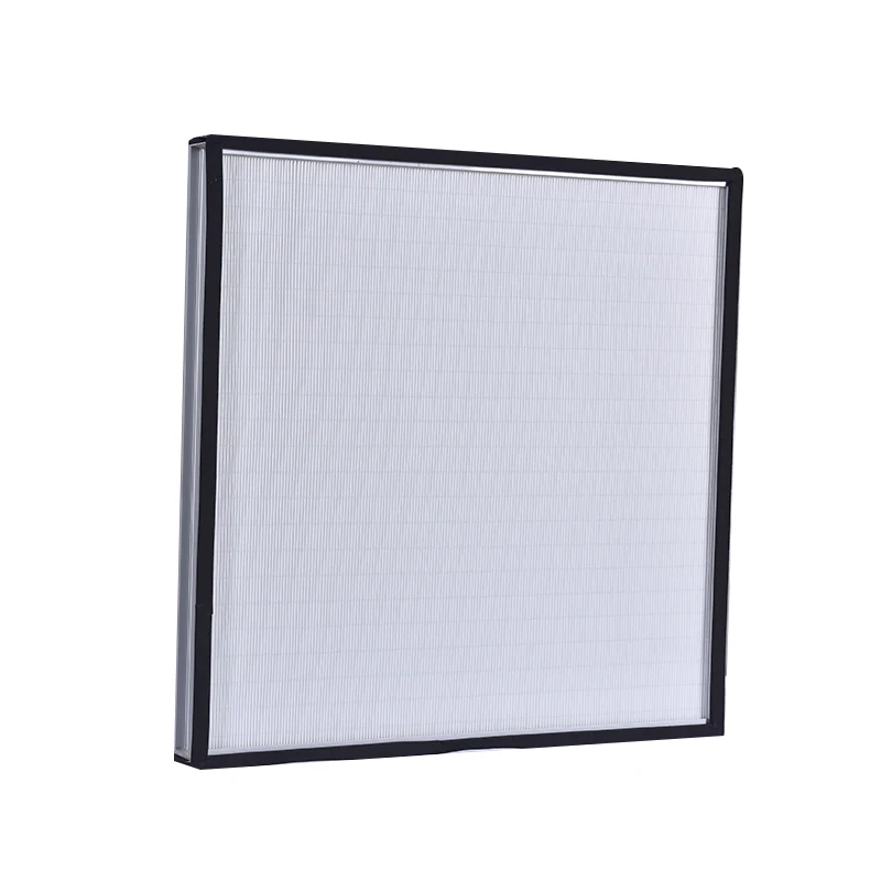Aluminum frame 0.1um high efficiency bafflless mini-pleat ULPA air filter