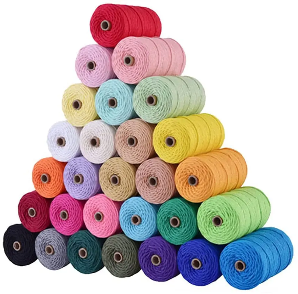 100% natural Jute Twine Cotton Cord Jute Twine String Cord Colored Cotton Rope Craft Cord for DIY Crafts