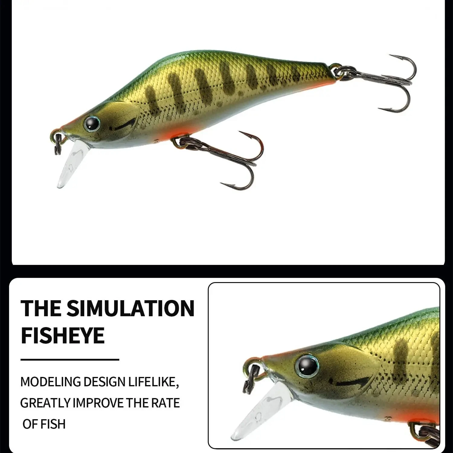 NEWMAJOR 55mm 4.7g Hardcore Fishing Lure LG Heavy Minnow Wobbler Sinking Jerkbait Swimbait Artificial Hard Bait for Trout Bass