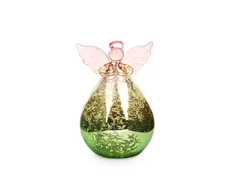Angel modeling glass Glowing glass craft led lighting Christmas tree for Xmas gift home decoration