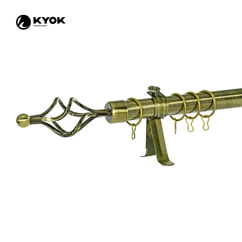 KYOK hot sales iron curtain rods and accessories telescopic curtain pipes adjustable curtain poles for home