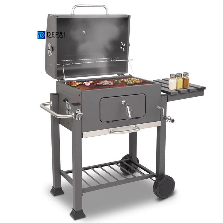 Outdoor Barbecue Grill Square Oven Portable BBQ Grills with Two Grilling Net