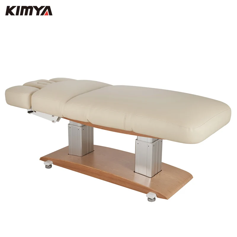 Kimya Adjustable Luxury Modern Treatment Electric Best Spa Cosmetic Eyelash Beauty Salon Wooden Base Massage Table Facial  Bed