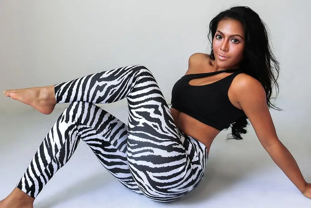 
Hot Sell Factory Zebra Animal Polyester Scrunch Butt Workout Fitness Gym Printed Sport Leggings 