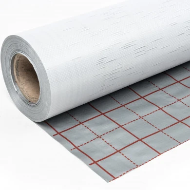 Grid  foil for underfloor heating silver/red