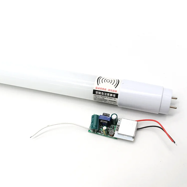 120CM 18W AC 220V LED Tube 120LMW PF0.5 IC Driver T8 Glass LED Motion Detection Tube with  Microwave Radar Sensor for Garage