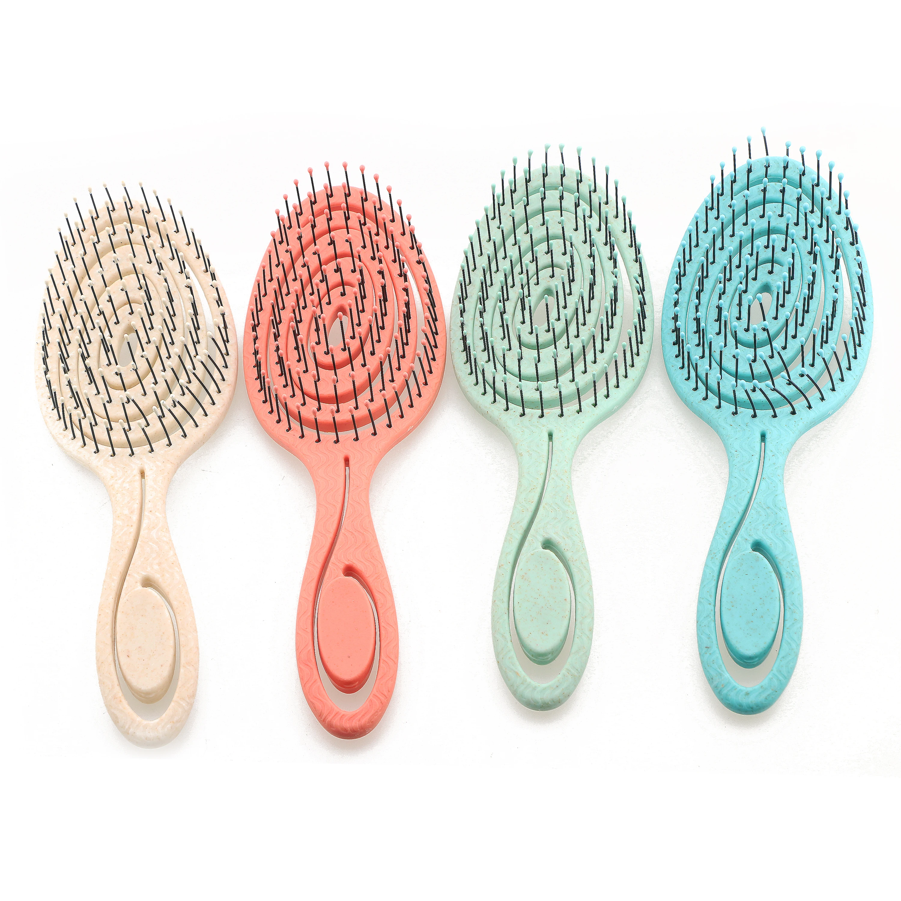 4 Colors Latest Hot Sale Customized Plastic Detangling Hair Brush Comb Hair Styling Tools Hair brush