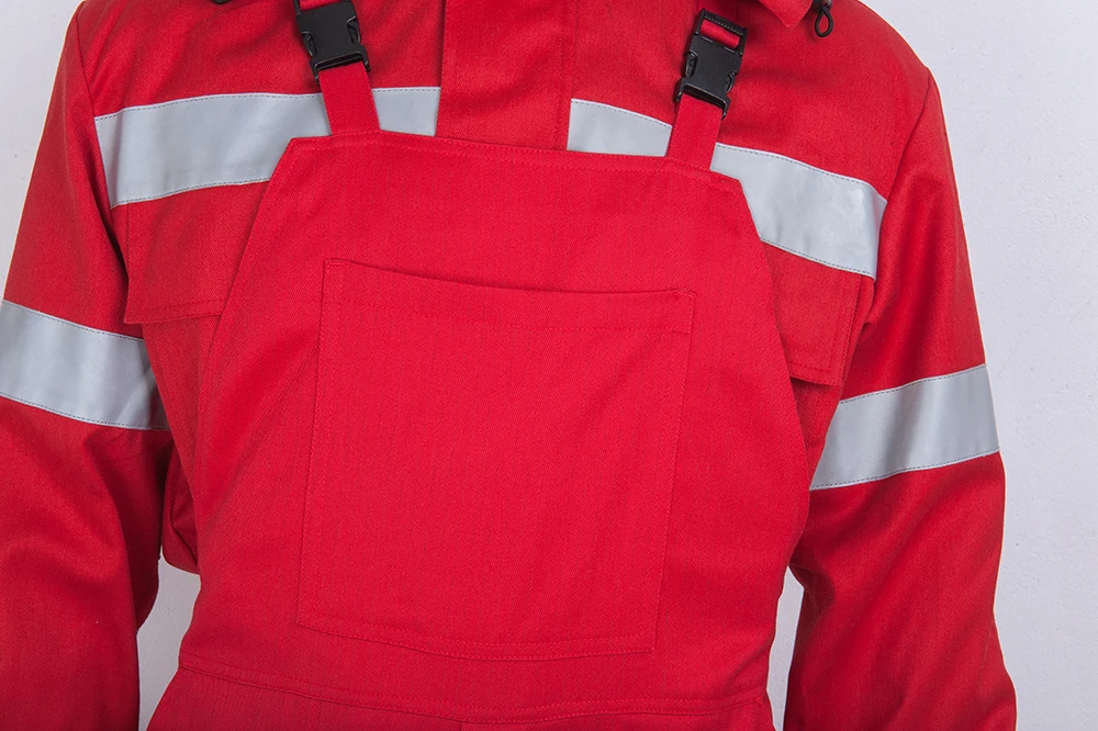 Wholesale Red Fire Resistant NFPA 2112 Aramid Fiber Electrician Safety Clothing Work Uniform Coverall Suit For Mechanic