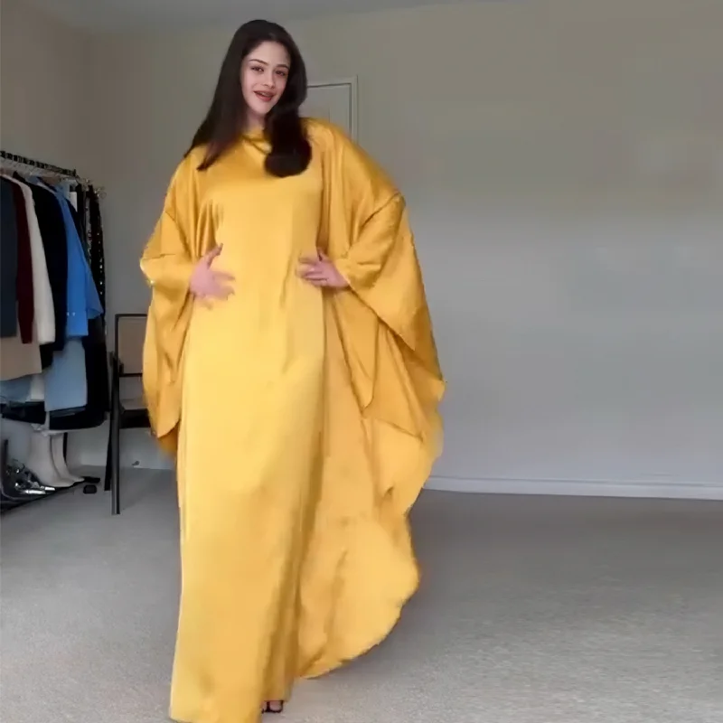 2024 Dubai Spring Summer Party Flash Shiny Cloth Dress Robe Lr816 Abaya Women Muslim Dress