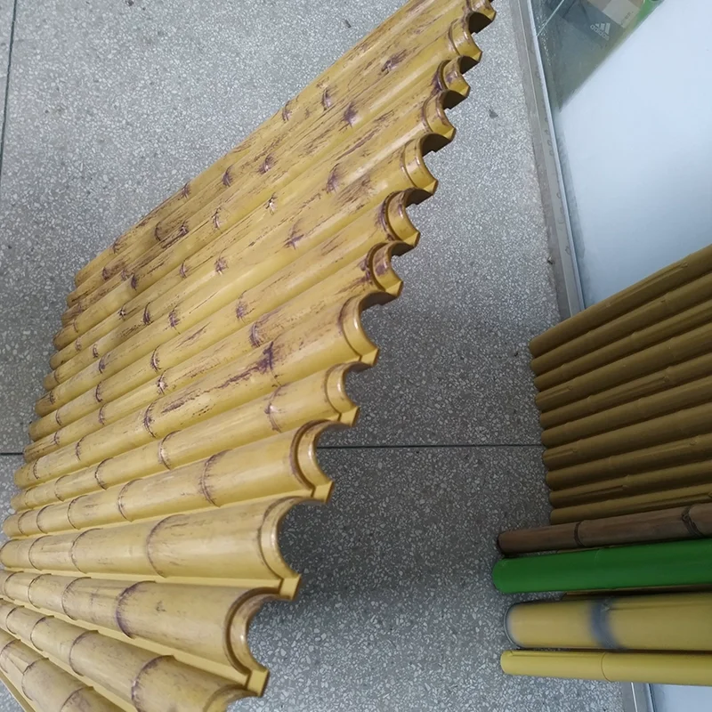 High Quality ASA Garden Outdoor Privacy Artificial Carbonized Brown Bamboo Fence