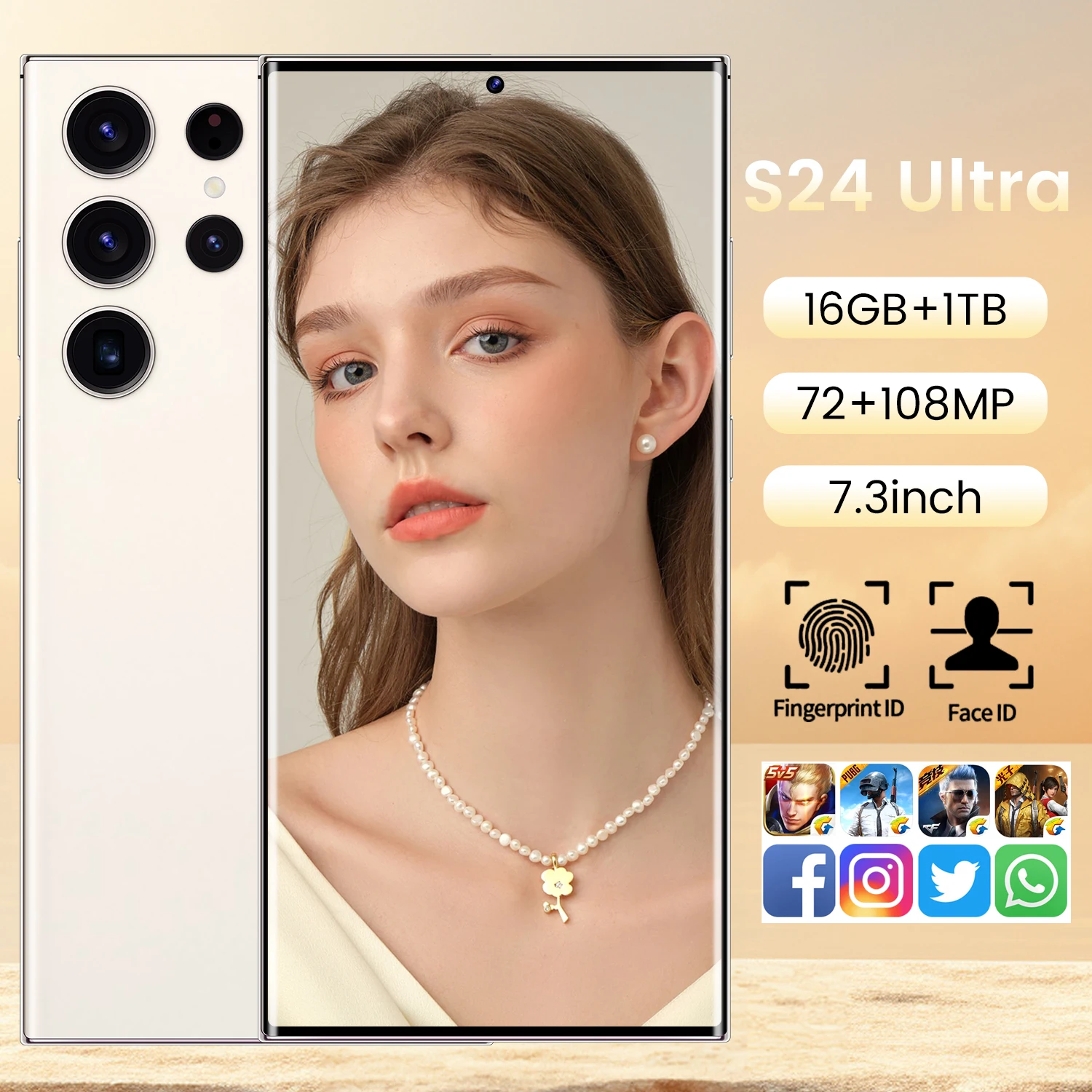 Factory Fast Ship New S24 Ultra unlocked smart cell phone 7.3 inch GPS GSM Cellular dual sim original Android mobile phone