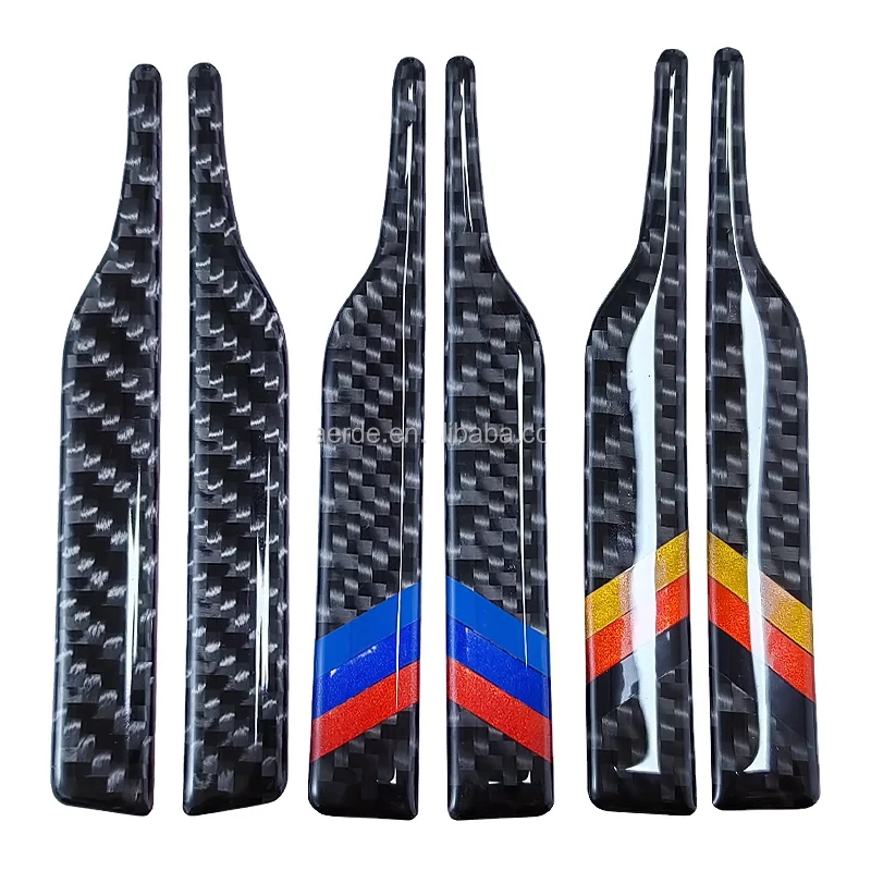 tricolor German flag colors Solid color carbon fiber Car carbon fiber mirror anti-collision scrape strip Car Stickers For BMW