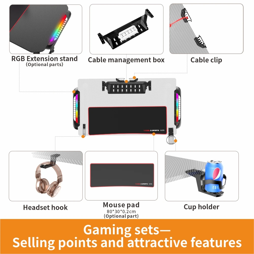 Модернизированный Профессиональный Эргономичный игровой компьютерный стол icquicпита для ПК гонок с RGB-подсветкой киберспорта