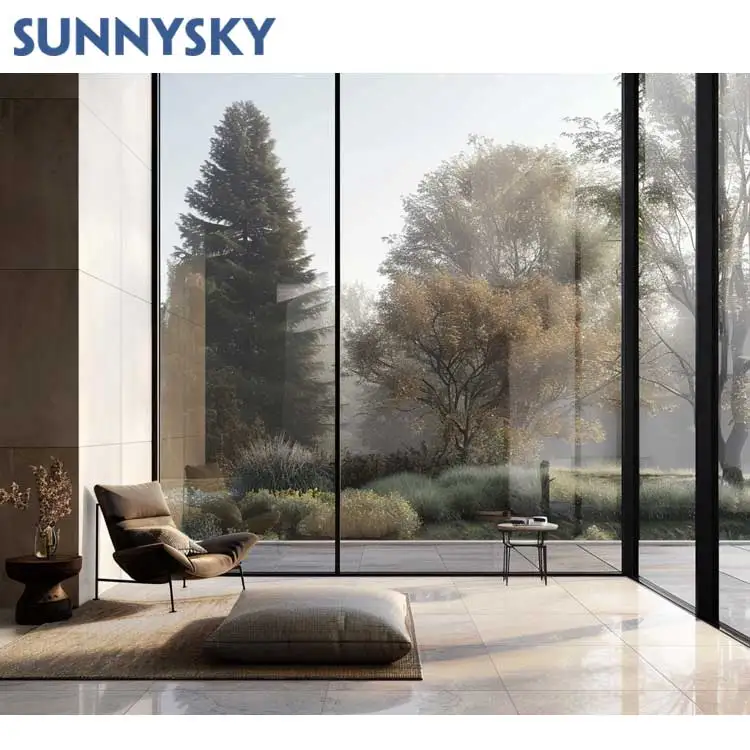 Sunnysky NFRC Large Windows Glass Big Picture Window Panoramic Window Floor To Ceiling Fixed Window