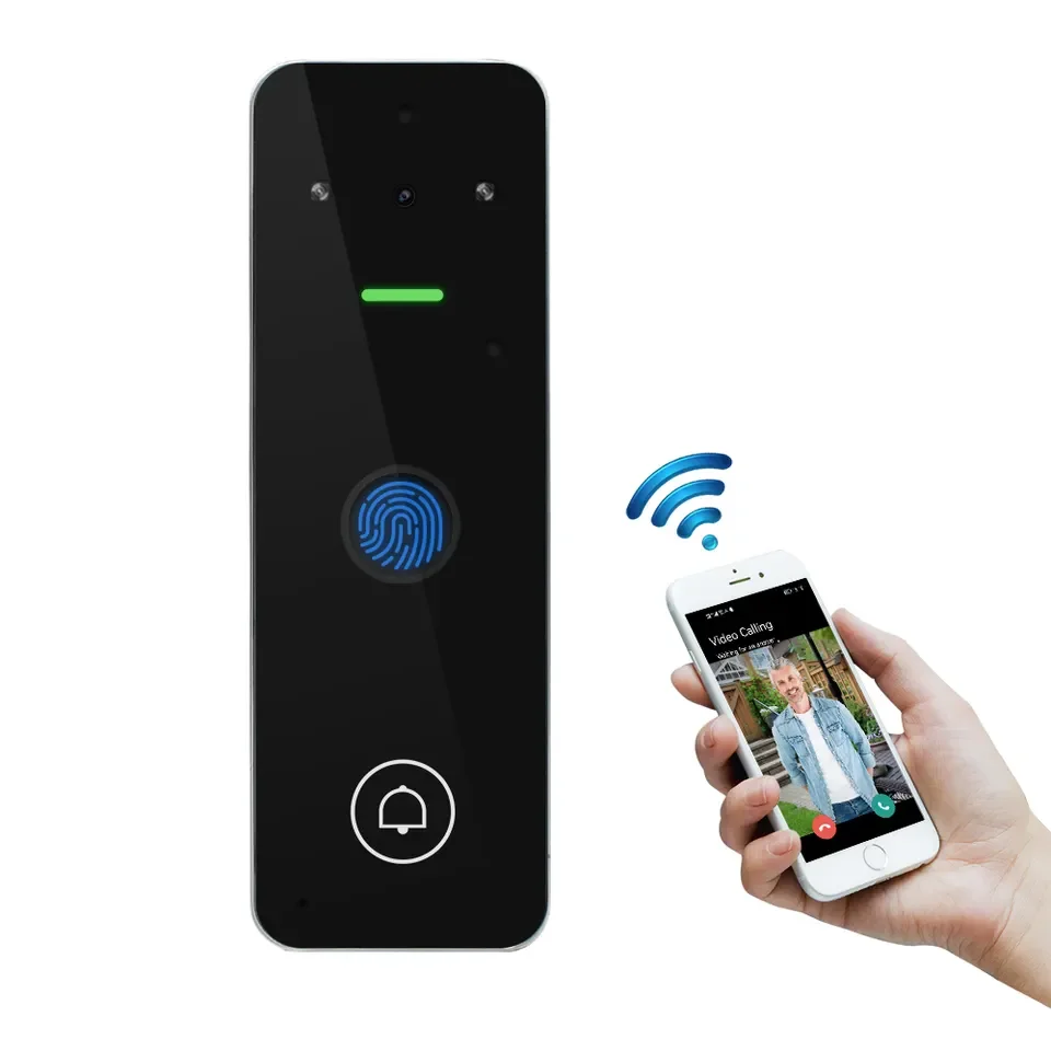 Newest Smart Doorbell Full duplex voice intercom, Tuya WiFi Video Intercom Access Control with Fingerprint Scanner