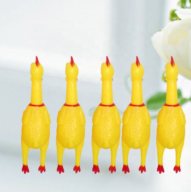 Hefei SY Shopify Hot Sale vinyl dog toy squeaky chicken S/M/L three size screaming chicken sound toy pet chew toy