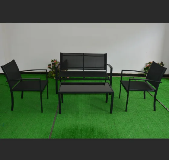 Открытый новый стиль 4 местный используется чугун патио мебель дешевые металлические садовый диван набор