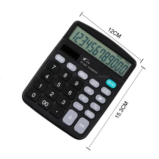 Factory cheap price customize 12 digits 837 dual powered desktop office commercial accounting electronic financial calculator