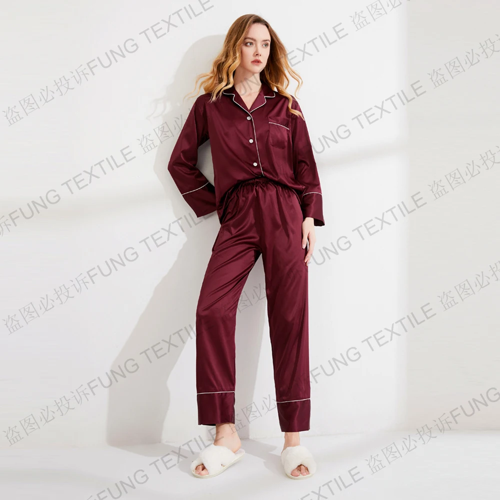 6001 Шелковая пижама с длинными рукавами