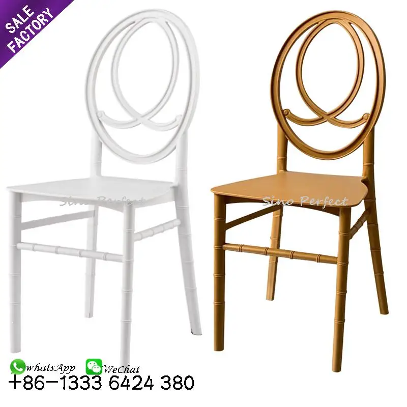 Cheap Hotel Furniture Modern Verified Dinning Stacking  Gold White Plastic Chair Wedding For Party Event Banquet