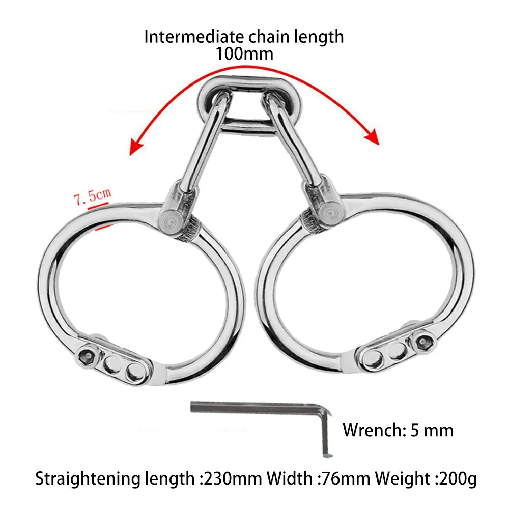 Steel Handcuffs Bdsm Erotica And Sex Toy For Adult Products Metal Hand Cuff Games Slave Restraints Sm Sexy Game