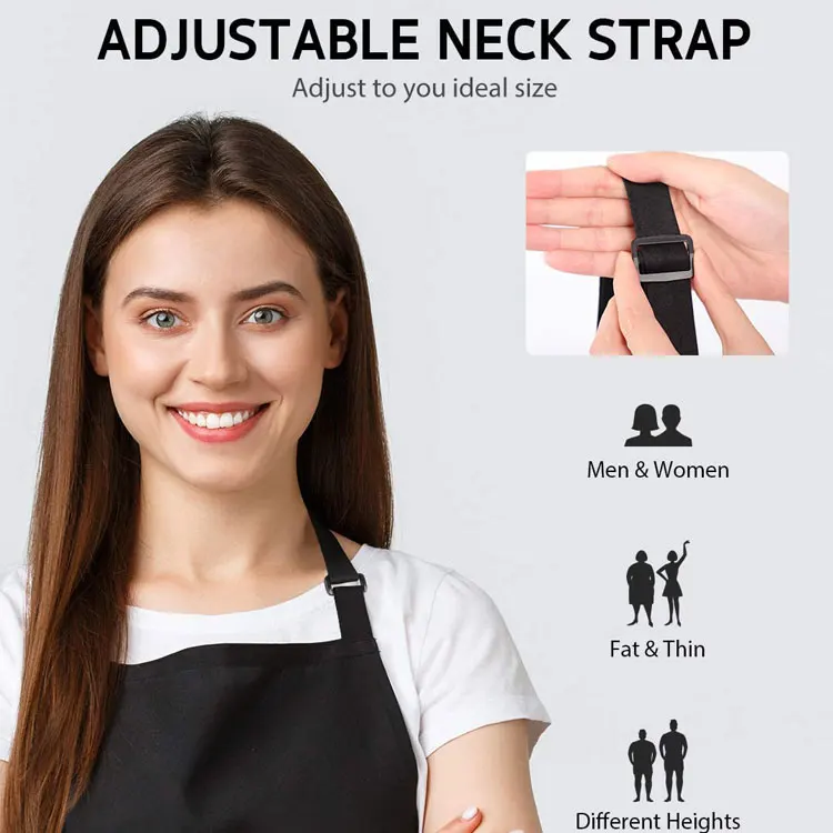 Wholesale Custom Unique Design Machine-Washable Kitchen Cooking Apron With 2 Pocket