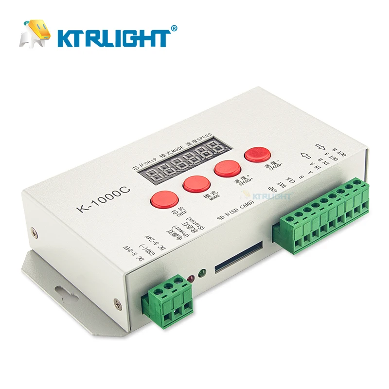 K-1000C (T-1000S обновлен) контроллер K1000C WS2812B WS2811 APA102 T1000S WS2813 LED 2048 пикселей программный DC5-24V