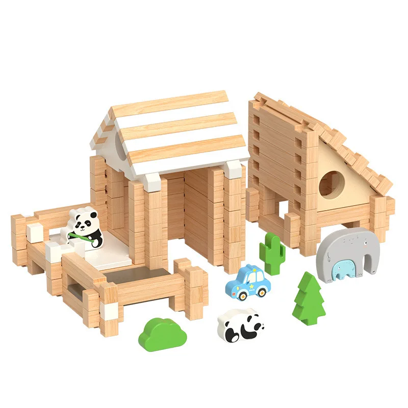 Mortise and Tenon Early Education Craft Model Building Block Puzzle Kids Assembling Diy Miniature House Kit